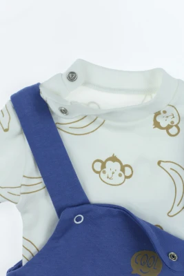 Водолазка із напівкомбінезоном для хлопчика інтерлок "Monkey" синій