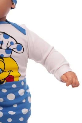 Повзунки, боді та шапка для хлопчика трикотажні Chef блакитні