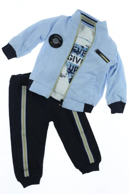 Вітровка з водолазкою та штанами для хлопчика "Man" блакитний