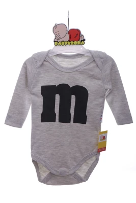 Боді з довгим рукавом інтерлок "М" сіре Murat Baby