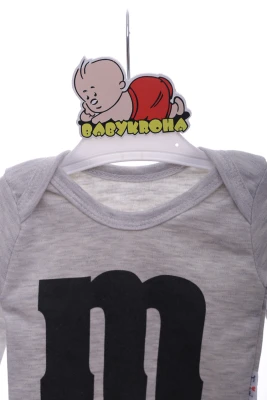 Боді з довгим рукавом інтерлок "М" сіре Murat Baby