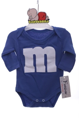 Боді з довгим рукавом для хлопчика інтерлок "М" синє Murat Baby