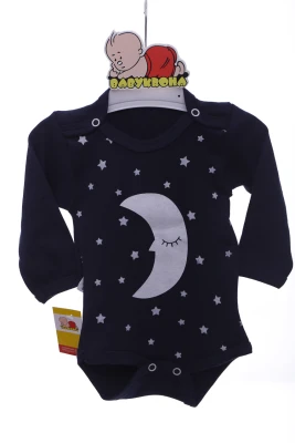 Боді з довгим рукавом інтерлок Night синє Murat Baby