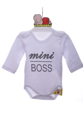 Боді з довгим рукавом інтерлок Mini Boss біле Murat Baby