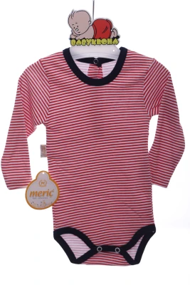 Боді з довгим рукавом у смужку інтерлок Meric-con червоний