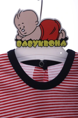 Боді з довгим рукавом у смужку інтерлок Meric-con червоний