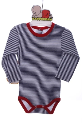 Боді з довгим рукавом у смужку інтерлок Meric-con синій