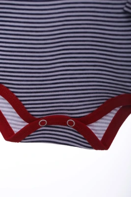 Боді з довгим рукавом у смужку інтерлок Meric-con синій