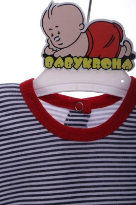 Боді з довгим рукавом у смужку інтерлок Meric-con синій