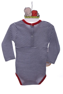 Боді з довгим рукавом у смужку інтерлок Meric-con синій