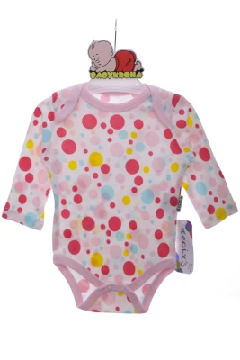 Боді з довгим рукавом у горох для дівчинки інтерлок Necixc рожеве