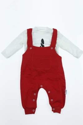 Водолазка з напівкомбінезоном для дівчинки інтерлок "Horse" червоний