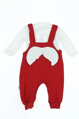 Водолазка з напівкомбінезоном для дівчинки інтерлок "Horse" червоний
