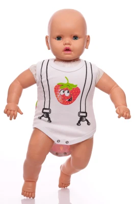 Боді майка для дівчинки Полуниця інтерлок BabyKroha