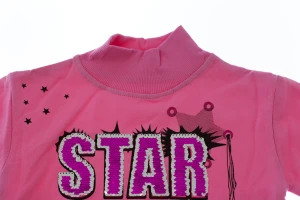 Водолазка на флісі для дівчинки трикотажна Star рожева