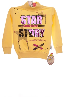 Водолазка на флісі для дівчинки трикотажна Star жовта