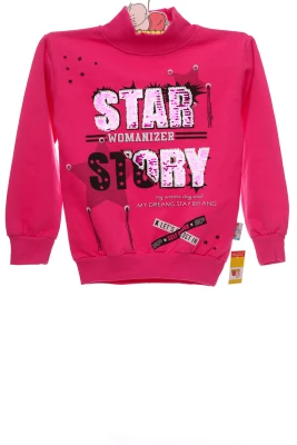 Водолазка на флісі для дівчинки трикотажна Star рожева