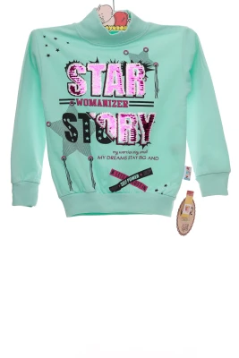 Водолазка на флісі для дівчинки трикотажна Star м'ятна