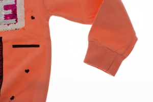 Водолазка на флісі для дівчинки трикотажна Love оранжева