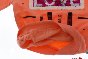 Водолазка на флісі для дівчинки трикотажна Love оранжева