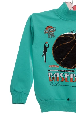 Водолазка на флісі для хлопчика трикотажна Basketbol зелена