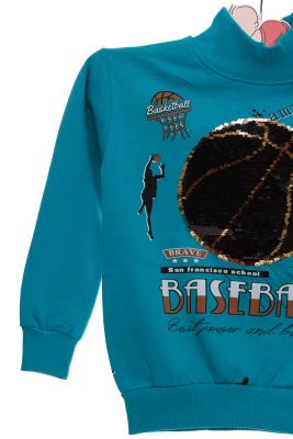 Водолазка на флісі для хлопчика трикотажна Basketbol зелена