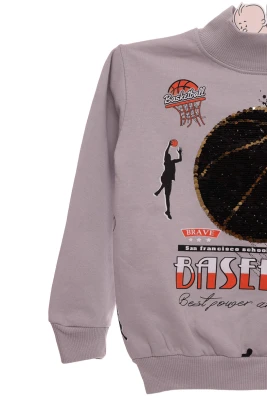 Водолазка на флісі для хлопчика трикотажна Basketbol сіра