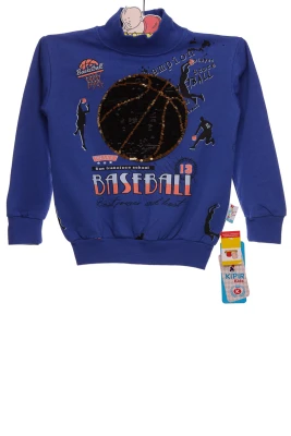 Водолазка на флісі для хлопчика трикотажна Basketbol синя