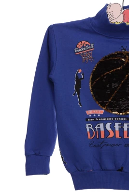 Водолазка на флісі для хлопчика трикотажна Basketbol синя