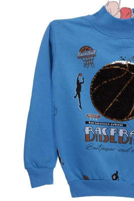 Водолазка на флісі для хлопчика трикотажна Basketbol синя