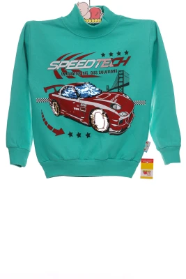 Водолазка на флісі для хлопчика трикотажна з Машиною бірюзовою.