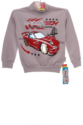 Водолазка на флісі для хлопчика трикотажна з Машиною сіра
