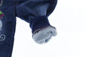 Джинси на махрі для дівчинки Мишка синій