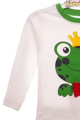 Піжама з довгим рукавом для хлопчика трикотажна Жабка зелена
