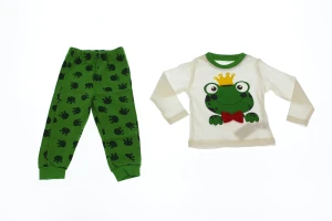 Піжама з довгим рукавом для хлопчика трикотажний Жабка зелений