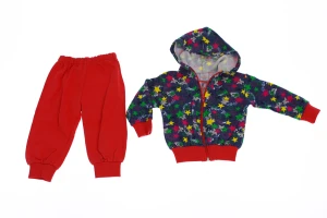 Костюм на флісі для дівчинки трикотажний зірки червоний