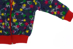 Костюм на флісі для дівчинки трикотажний зірки червоний