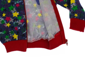 Костюм на флісі для дівчинки трикотажний зірки червоний