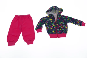 Костюм на флісі для дівчинки рожевий трикотажний зірки