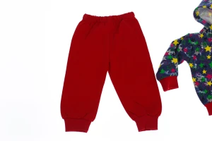 Костюм на флісі для дівчинки трикотажний зірки червоний