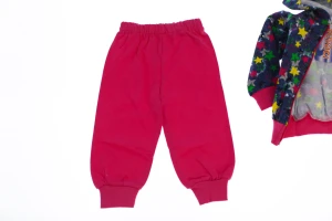 Костюм на флісі для дівчинки рожевий трикотажний зірки