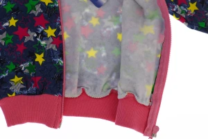 Костюм на флісі для дівчинки рожевий трикотажний зірки