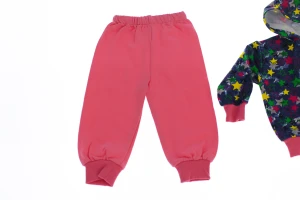 Костюм на флісі для дівчинки рожевий трикотажний зірки