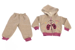 Костюм на флісі для дівчинки трикотажний Сонечко сірий