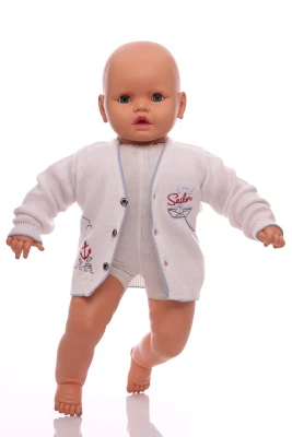 В'язана кофта для хлопчика з Якорем білий.