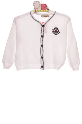 В'язана кофта для хлопчика з Якорем білий.