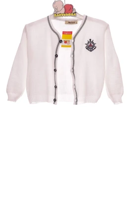 В'язана кофта для хлопчика з Якорем білий.