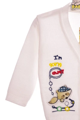 Кофта для хлопчика в'язка з Лисою