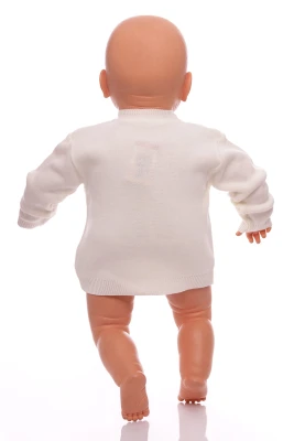 Кофта для хлопчика в'язка з кораблем молочний