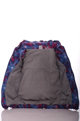 Куртка на синтепоні для дівчинки Babykroha з принтом Сніжинок Євро синя